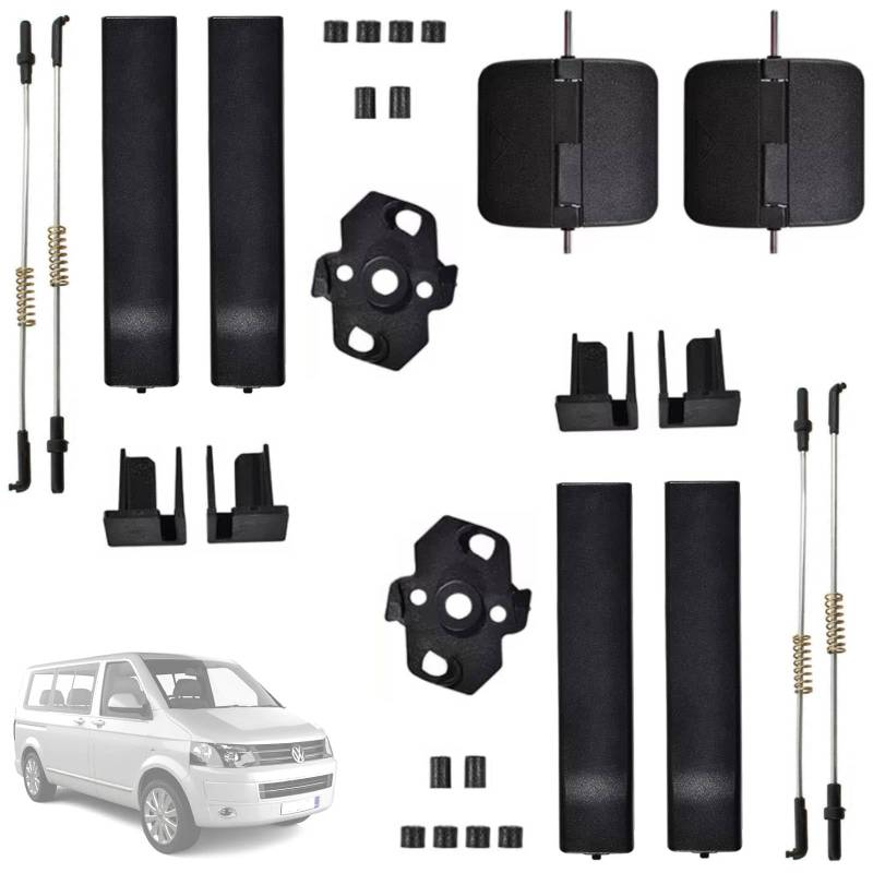 Twowinds Reparaturset für Seitenfenster, Linke und Rechte Seite, Fenstergriff Kompatibel mit VW T5 Transporter Caravelle Multivan (2003-2015) T6 (ab 2015) 7H0847781B (2 sätze) Schwarz von Twowinds