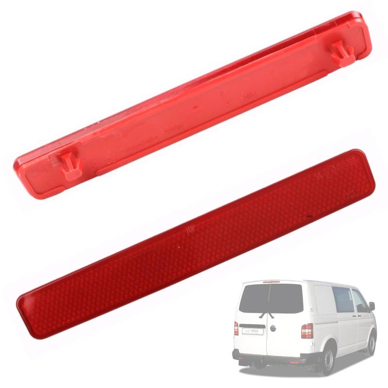 Twowinds - Stoßstangen Reflektor Lichtscheibe Hinten Rechtsm, Links Kompatibel mit VW T5 Transporter Caravelle Multivan (2003-2011) 7E0945105 7E0945106 Reflektoren Rückleuchte Reflektor Rot (2 stück) von Twowinds