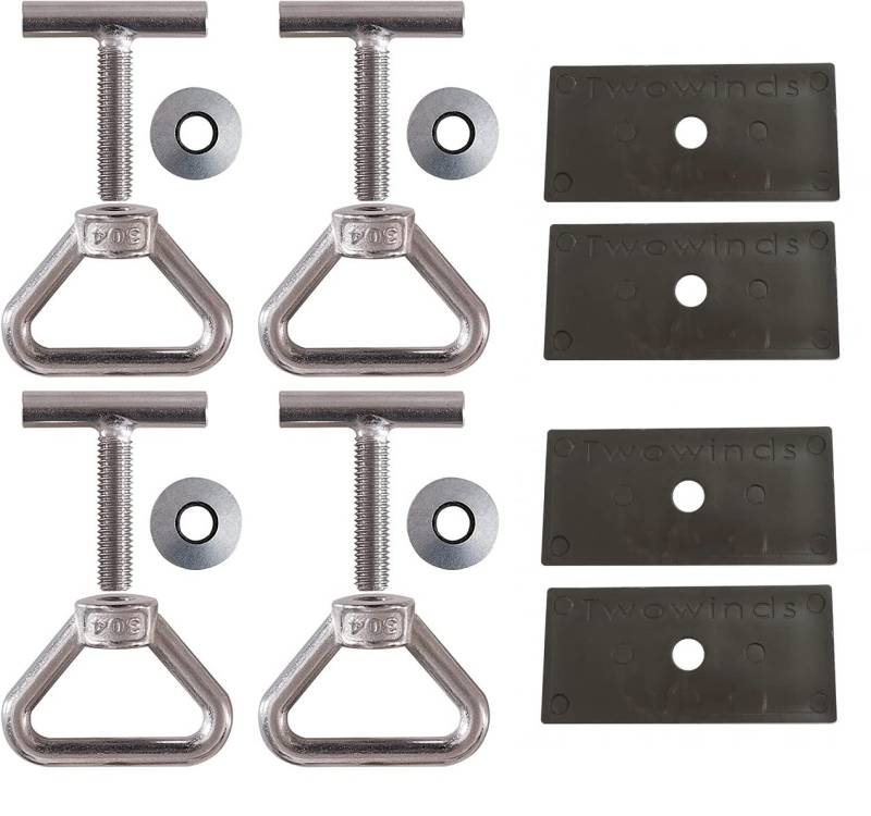 Twowinds Schrauben zur Ladungssicherung auf Führungsschiene + Basisanker zur Befestigung von Rails, T5 T6 Multivan California Caravelle (Set mit 4 + 4) für sicheren Transport von Twowinds