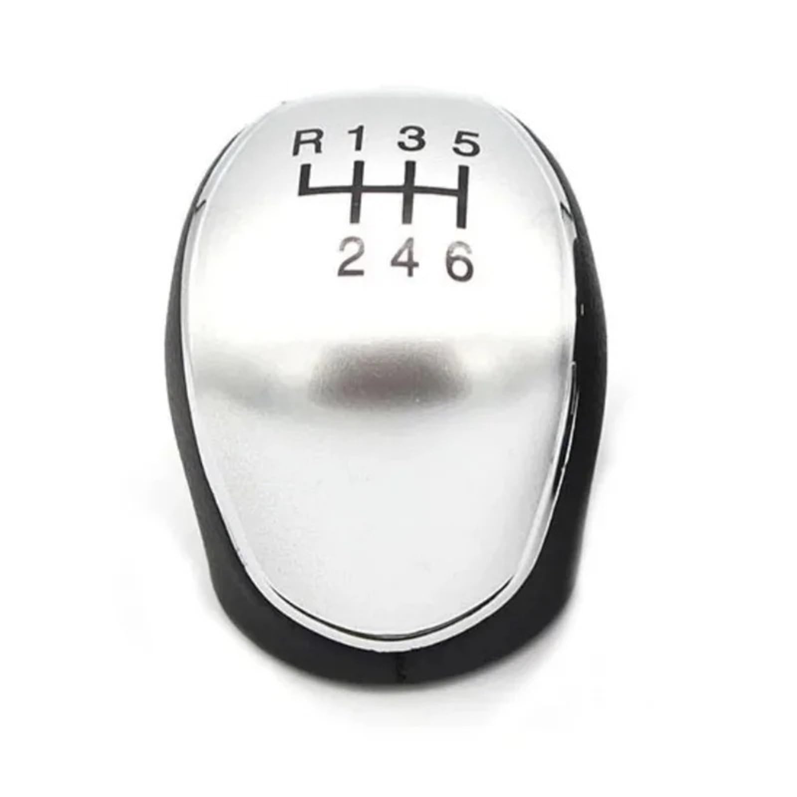 Auto-Schalthebelkopf Für Für Mondeo Mk4 S-Max C-Max Für Für Focus Mk2 Kuga 5/6 Geschwindigkeit Schaltknauf Leder Shifter Hebel Headball Schaltknäufe(6 Speed Silver) von Twxxws