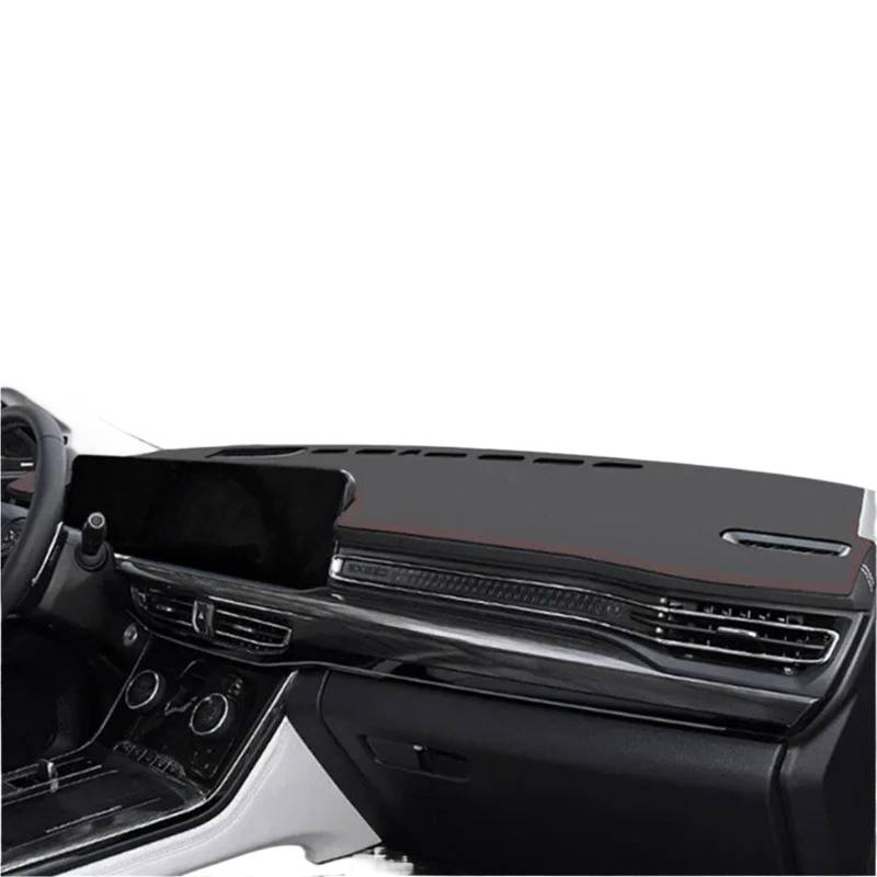 Car Dashboard Cover Mat Für Exeed Für VX 2021 2025 Zubehör Leder Auto Armaturenbrett Lichtdichte Matte Armaturenbrett Sonnenschutz Wärmedämmung Teppichabdeckung Pad(With HUD Black line,Exeed VX 23-25) von Twxxws