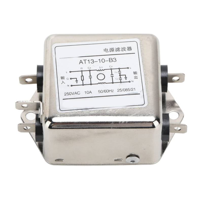 Netzfilter 230V, AT13-10-B3, Netzfilter Einphasenfilter, EMI-Leistungsfilter, 250V 10A 50 / 60Hz, Elektromagnetische Interferenzfilter von Tyenaza