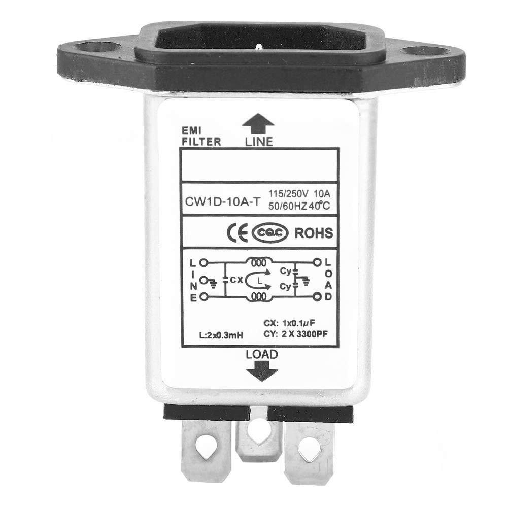 Netzfilter 230V, CW1D-10A-T, Netzfilter Einphasenfilter, EMI-Leistungsfilter, 115V / 250V 10A 50 / 60Hz, Elektromagnetische Interferenzfilter Netzfilter 230V, CW1D-10A-T, Netzfilter Einphasenfilter, EMI-Leistungsfilter, 115V / 250V 10A 50 / 60Hz, Elektromagnetische Interferenzfilter von Tyenaza