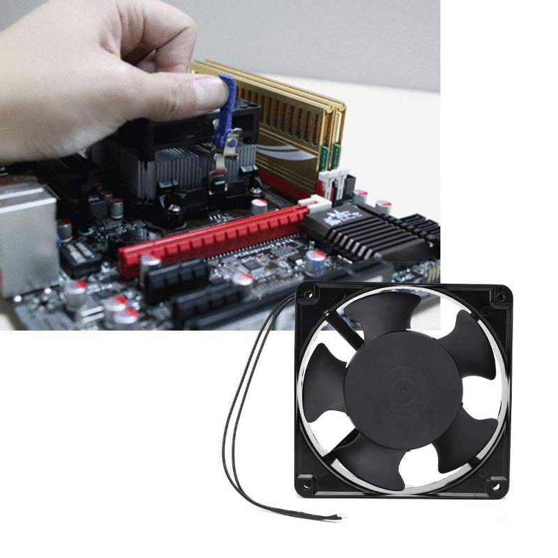 Tyenaza -Kühlventilator, Low -Rauschen 5 Blätter Doppelkugelkühler -Lüfter für Grafikkarten Router HDD 3D -Drucker (120 x 120 x 38 mm) von Tyenaza