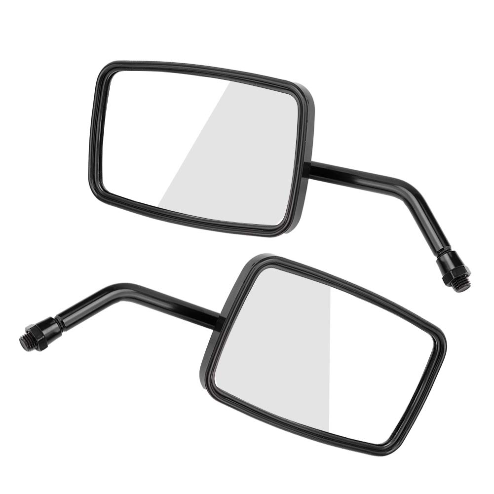2 Stück Motorradspiegel, Motorrad Street Bike modifizierter quadratischer Rückspiegel Rückspiegel Seitenspiegel, passend für Motorrad Street Bike Motorrad(Schwarz) von Tyenaza