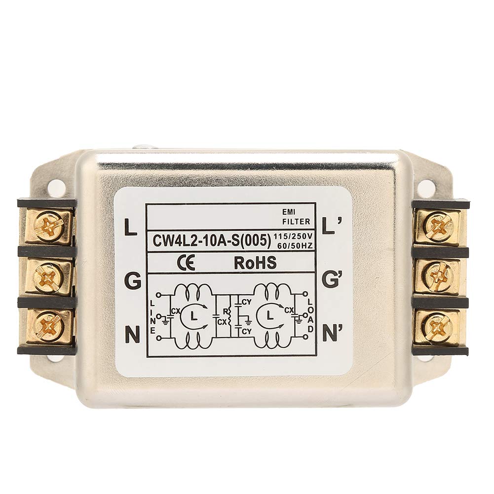 etzfilter 230V, CW4L2-10A-S(005), Netzfilter Einphasenfilter, EMI-Leistungsfilter, 115V / 250V 10A 50 / 60Hz, Elektromagnetische Interferenzfilter von Tyenaza