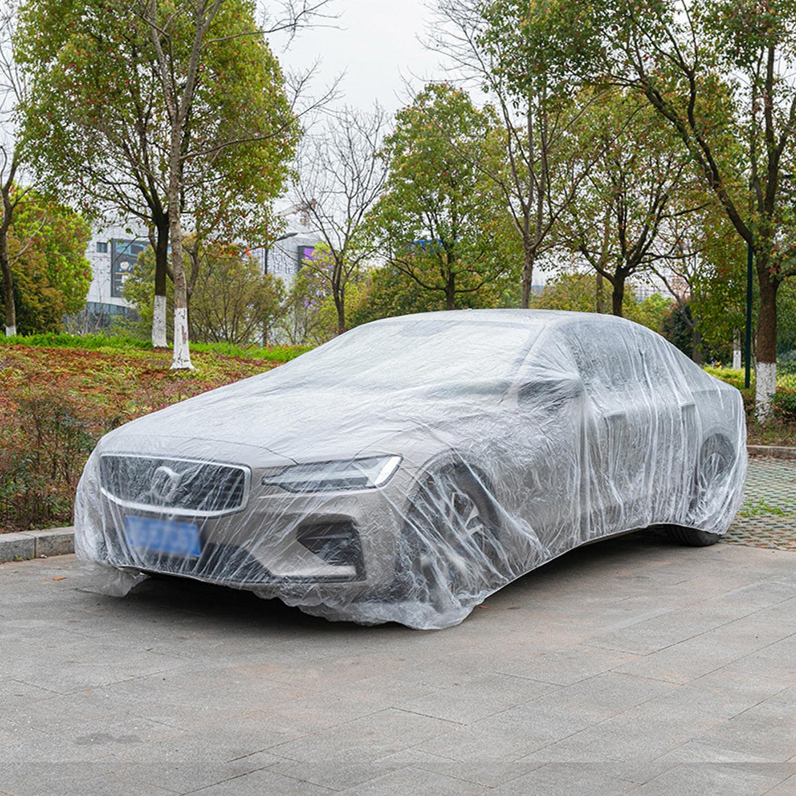 Tytlyworth Waterproof Car Cover, Disposables Car Cover, Clear PE Car Shield, Transparent Car Protective Covers with Elastic Band, Car Garage dustproof, Waterproof car Cover von Tytlyworth