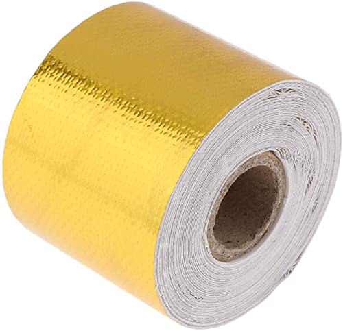 5,1 cm x 90 m, goldfarbene selbstklebende Rückseite, Hitzeschutzband, Glasfaser, Hitzeschutz, reflektierendes Klebeband, für Auto-Ansaugrohr, Motorraum usw. 5,1 cm x 90 m, goldfarbene selbstklebende Rückseite, Hitzeschutzband, Glasfaser, Hitzeschutz, reflektierendes Klebeband, für Auto-Ansaugrohr, Motorraum usw. von U/ D