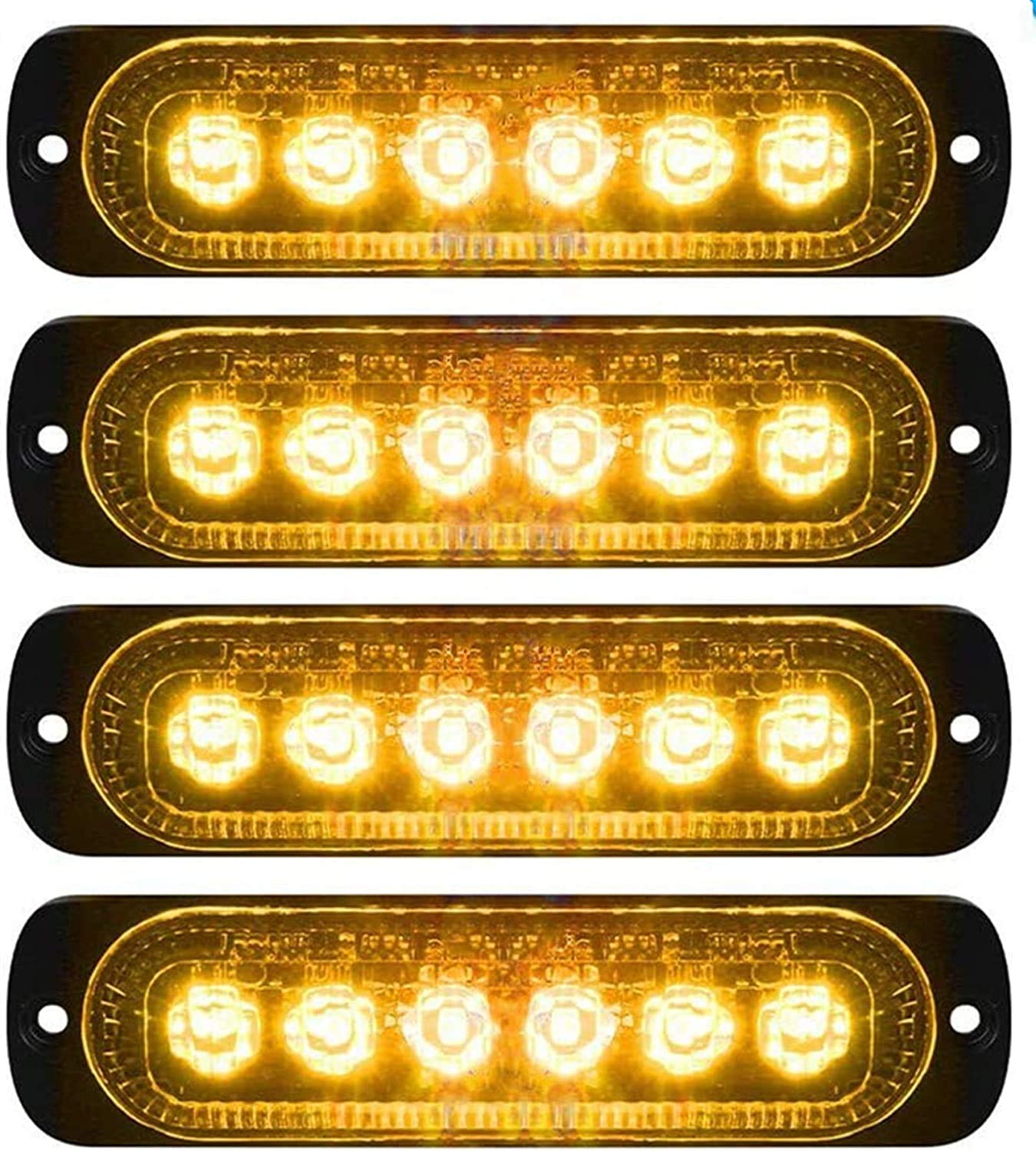 LED-Seitenmarkierungsleuchten, Seitenmarkierungs-LED-Leuchten 4PCS 6 LED Auto Car Truck Trailer Caravan Seitenmarkierungsleuchte 12V 24V (Gelb) von U/S