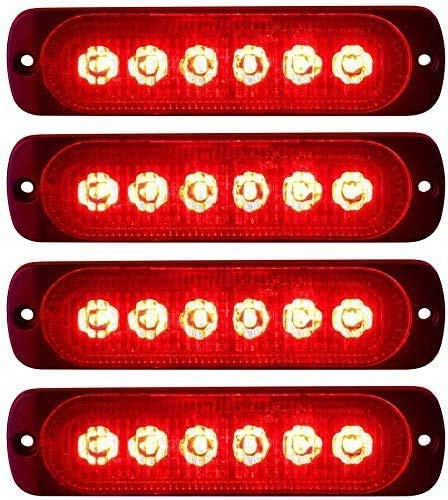 LED-Seitenmarkierungsleuchten, Seitenmarkierungs-LED-Leuchten 4PCS 6 LED Auto Car Truck Trailer Caravan Seitenmarkierungsleuchte 12V 24V (Rot) von U/S