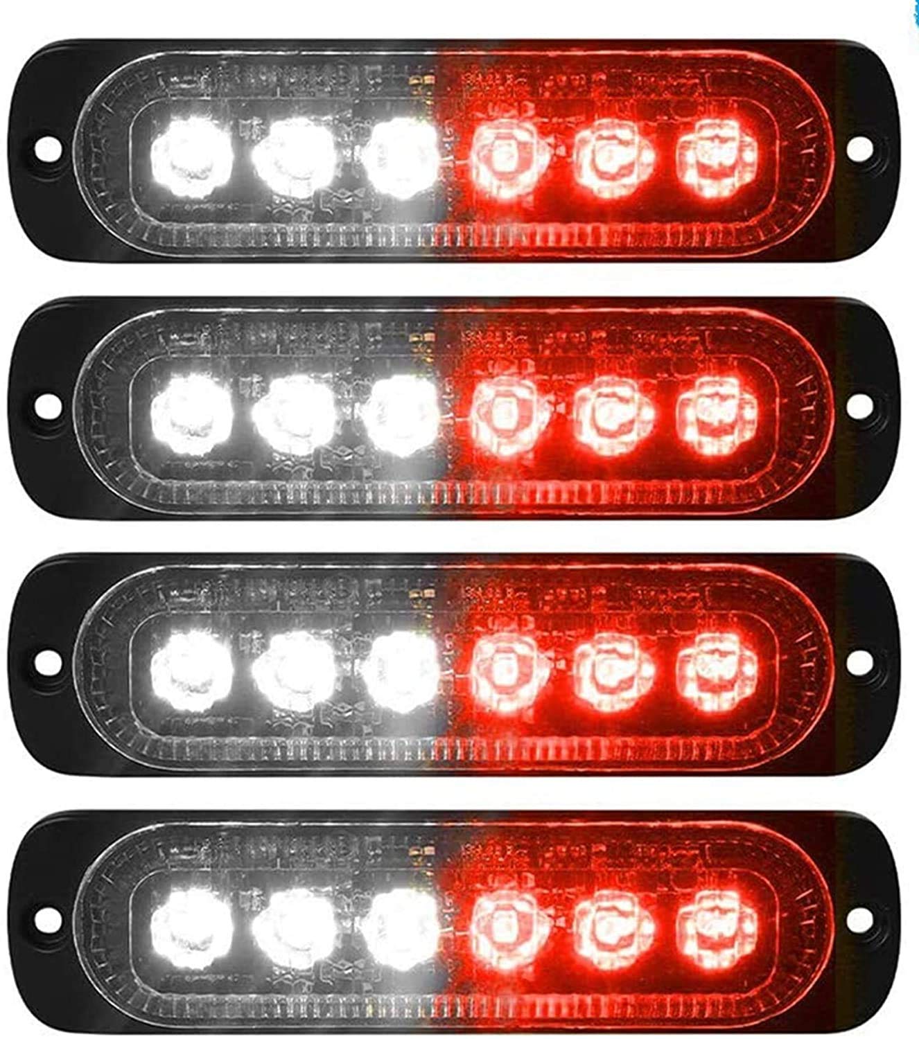 LED-Seitenmarkierungsleuchten, Seitenmarkierungs-LED-Leuchten 4PCS 6 LED Auto Car Truck Trailer Caravan Seitenmarkierungsleuchte 12V 24V (Weiß + Rot) von U/S