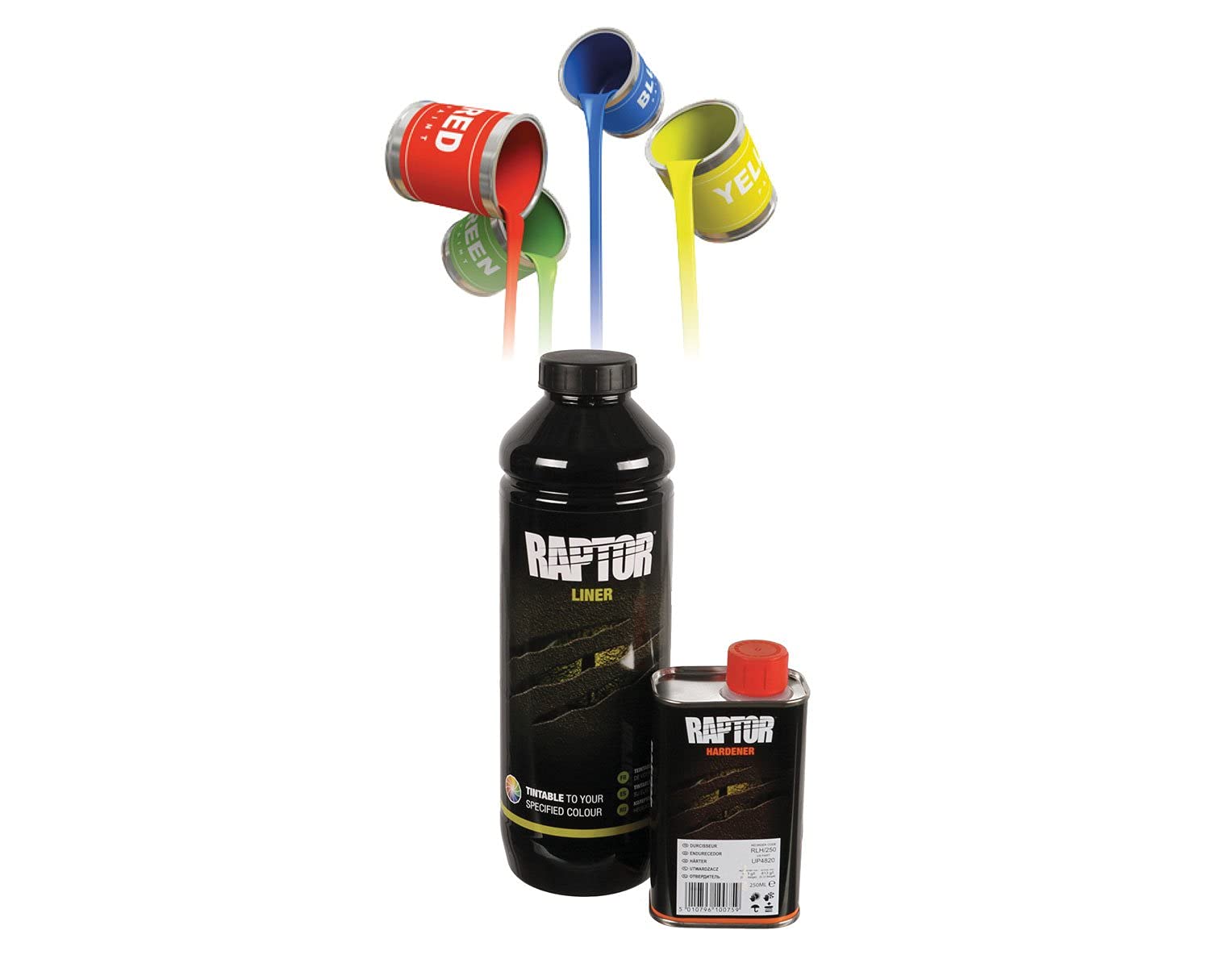 UPOL RAPTOR Pick Up Transportflächen Fahrzeug Beschichtung 948ml + 100ml Acryl Lack zum einfärben (RAL 9003 Signalweiß) von U-POL