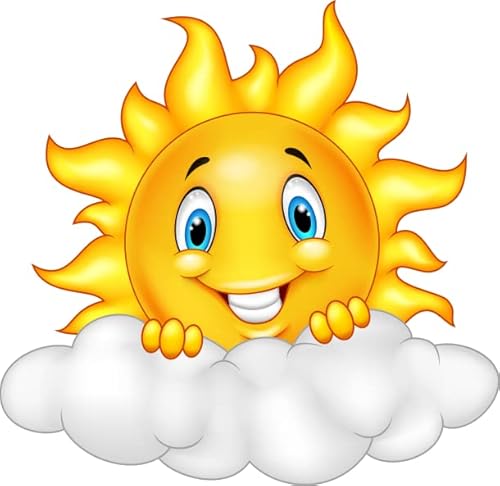 U24 Aufkleber Lustige Sonne mit Wolke 20 x 20 cm Autoaufkleber Sticker Konturschnitt von U24