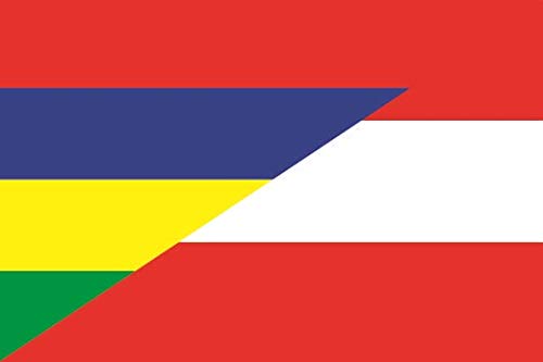 U24 Aufkleber Mauritius-Österreich Flagge Fahne 8 x 5 cm Autoaufkleber Sticker von U24