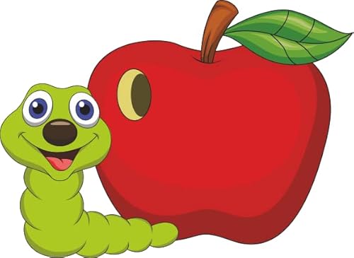 U24 Aufkleber Wurm mit Apfel 36 x 27 cm Autoaufkleber Sticker Konturschnitt von U24