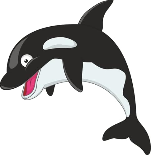 U24 Aufkleber lustiger Orca Schwertwal 20 x 20 cm Autoaufkleber Sticker Konturschnitt von U24