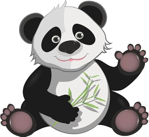 U24 Aufkleber lustiger Panda 22 x 20 cm Autoaufkleber Sticker Konturschnitt von U24