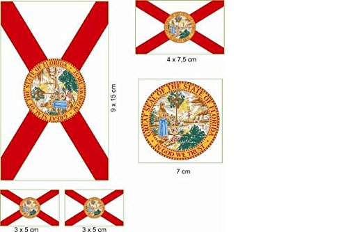 U24 Aufkleberbogen Florida Aufkleber Set Flagge Fahne von U24