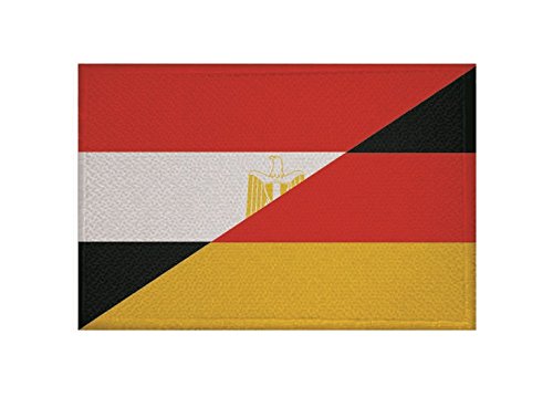 U24 Aufnäher Ägypten-Deutschland Fahne Flagge Aufbügler Patch 9 x 6 cm von U24