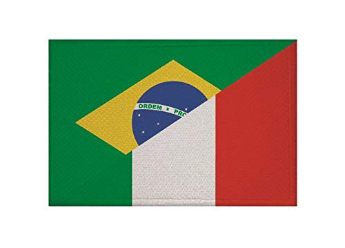 U24 Aufnäher Brasilien-Italien Fahne Flagge Aufbügler Patch 9 x 6 cm von U24