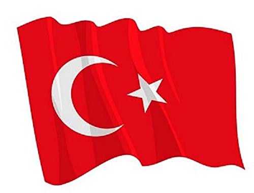 U24 Autoaufkleber wehende Flagge Türkei 8,5 x 6 cm von U24