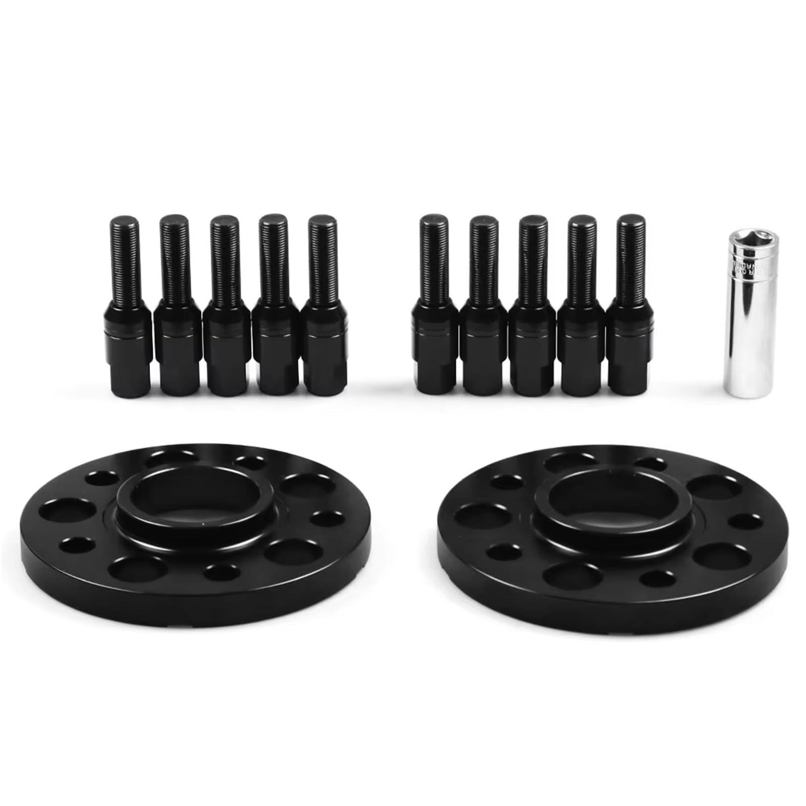Radschrauben 15mm 5x112mm 66,6mm Hub Centric Bohrung Spurverbreiterungen M14x1,25 Konische Schrauben Für X5 G05 X7 G07 2018 Für Mini W/Kugel Schrauben Spurverbreiterungen(Schwarz) von UAGFDFF