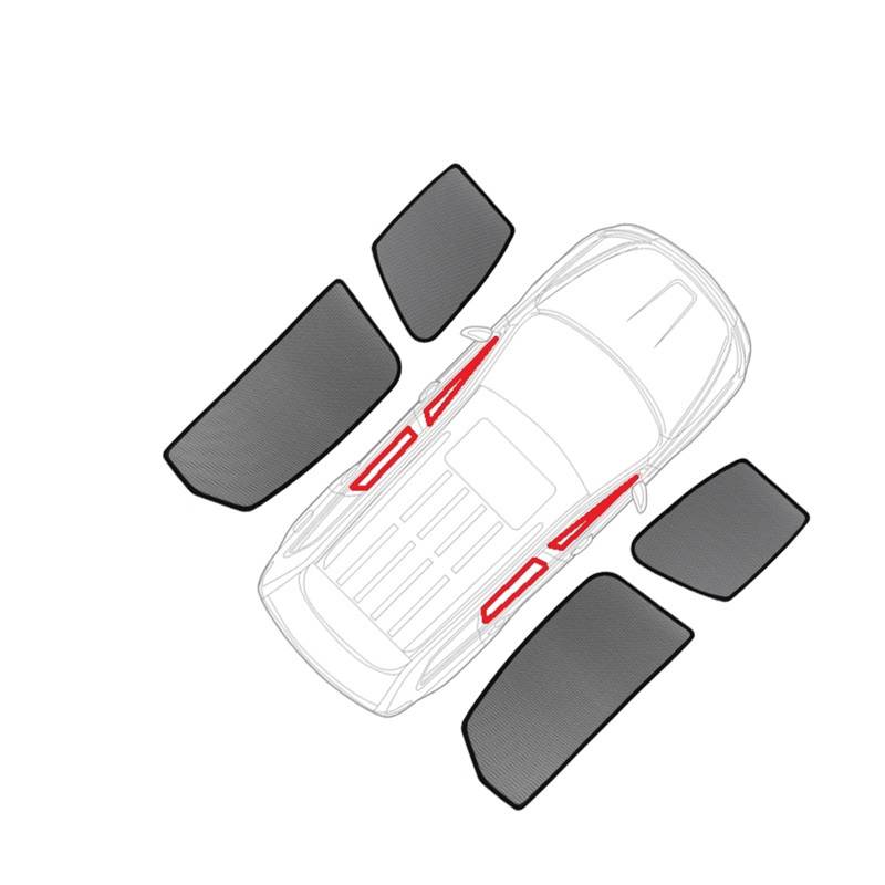 UANGLI Auto-Sonnenschutz Auto-Magnetvorhang Schutz Der Privatsphäre Atmungsaktiv Sonnenschutz Auto-Vorhang-Set Für Ford New Transit Custom 2016–2023 (Color : 4 Side Windows) von UANGLI