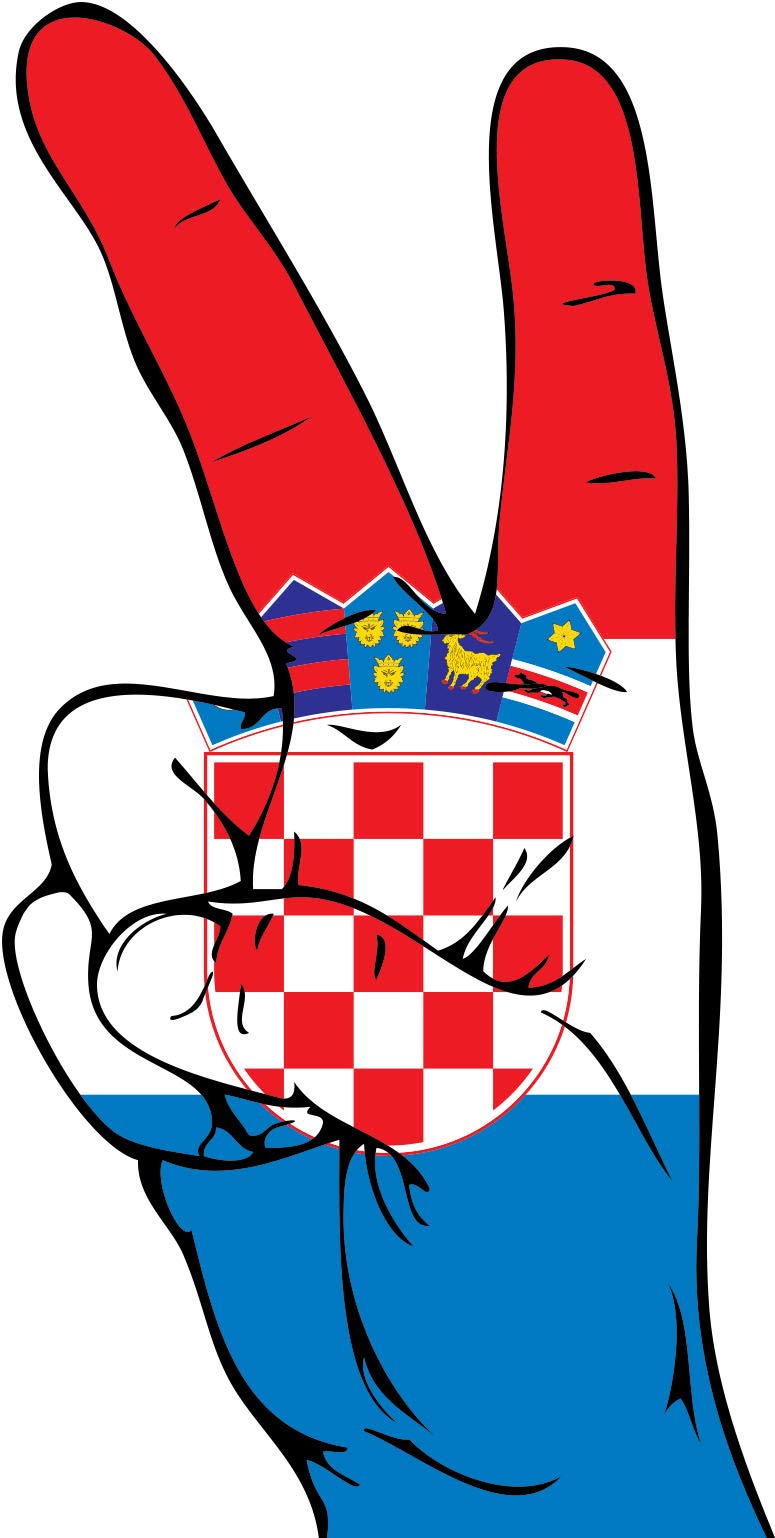 UB Aufkleber Kroatien Peace Finger 13 cm x 6 cm Flagge/Fahne (Autoaufkleber) von UB