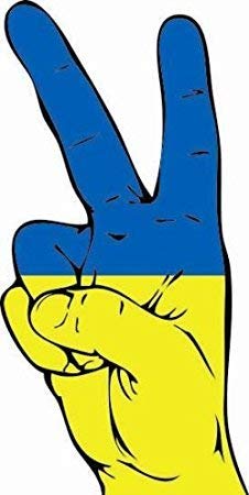 UB Aufkleber Ukraine Peace Finger 13 cm x 6 cm Flagge/Fahne (Autoaufkleber) von UB