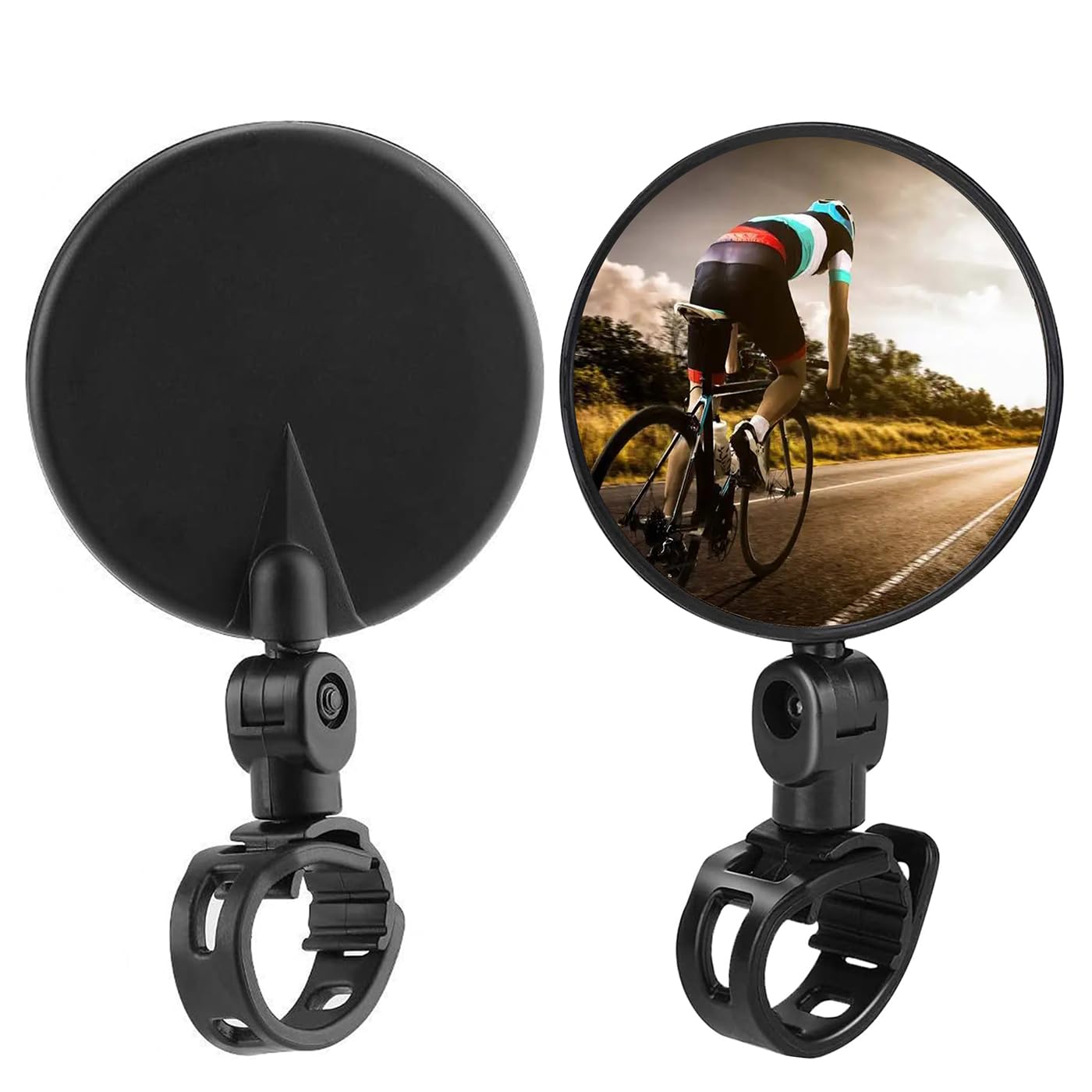 Fahrradspiegel, 2 Stück Rückspiegel, HD 360 Grad drehbar Fahrradspiegel für e-bike, Passend für 15–35 mm Lenker, klappbar Fahrradspiegel für Fahrrad, Mountainbike, Rennrad, E-bike, Motorrad von UBRAVE