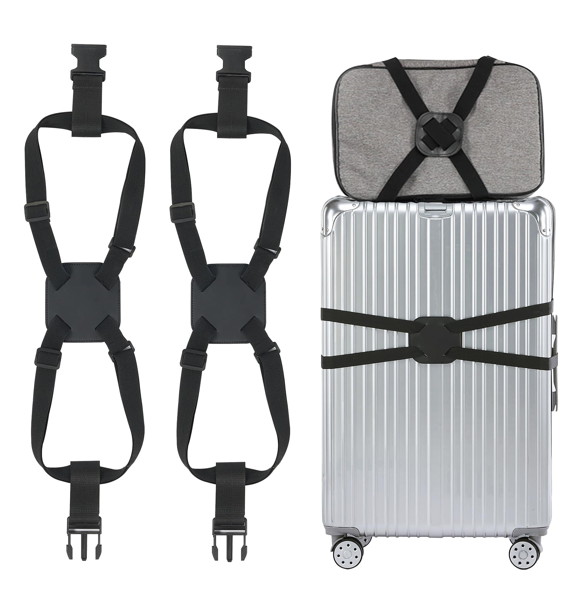Koffergurt, Kofferband Schwarz, 2 Stück Koffergurte, Koffers Kofferband Gepäckband zum Sicheren Verschließen, Gurt Gepäckgurt Luggage Strap für Koffer, Reisezubehör Rucksack Kofferanhänger, Schwarz Koffergurt, Kofferband Schwarz, 2 Stück Koffergurte, Koffers Kofferband Gepäckband zum Sicheren Verschließen, Gurt Gepäckgurt Luggage Strap für Koffer, Reisezubehör Rucksack Kofferanhänger, Schwarz von UBRAVE