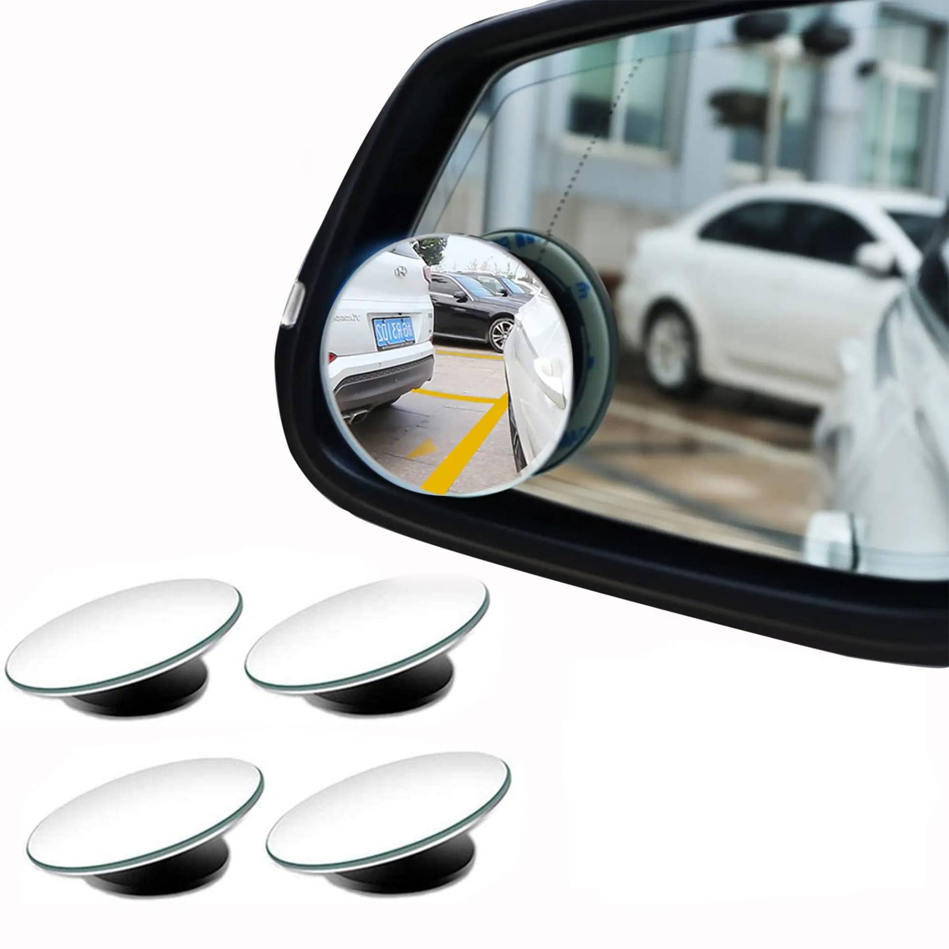 Toter-Winkel-Spiegel für Autos, 360 ° drehbare Sway justierbarer - Wasserdichte - HD rahmenlos, konvexer Rückspiegel für universelle Autos, SUV und LKW - 4 Stück Toter-Winkel-Spiegel für Autos, 360 ° drehbare Sway justierbarer - Wasserdichte - HD rahmenlos, konvexer Rückspiegel für universelle Autos, SUV und LKW - 4 Stück von UBRAVE