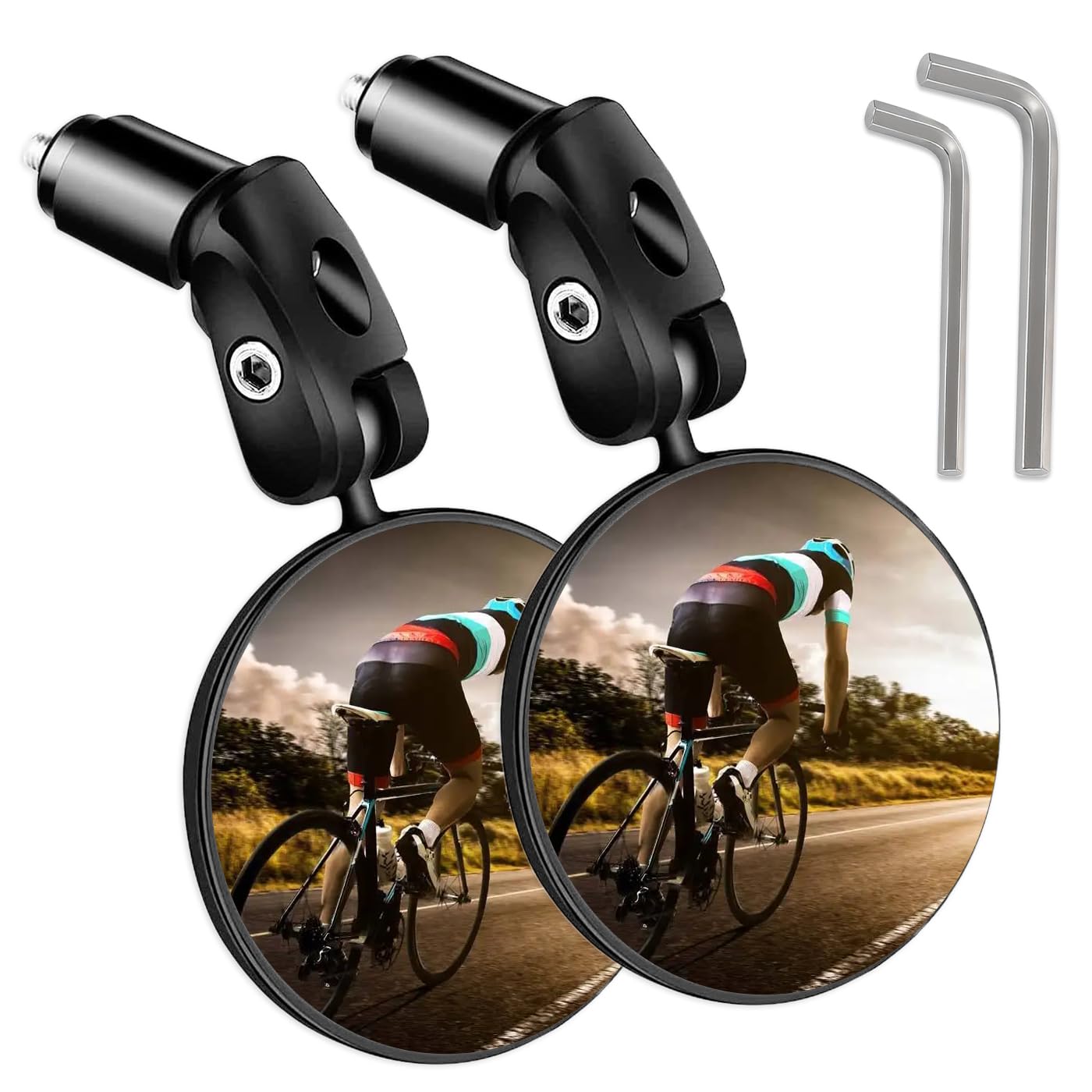 UBRAVE Rückspiegel, 2 Stück HD 360 Grad Drehbar für E-Bike, Passend für 18-22 mm Lenker, Klappbar für Fahrrad, Mountainbike, Rennrad, Motorrad UBRAVE Rückspiegel, 2 Stück HD 360 Grad Drehbar für E-Bike, Passend für 18-22 mm Lenker, Klappbar für Fahrrad, Mountainbike, Rennrad, Motorrad von UBRAVE
