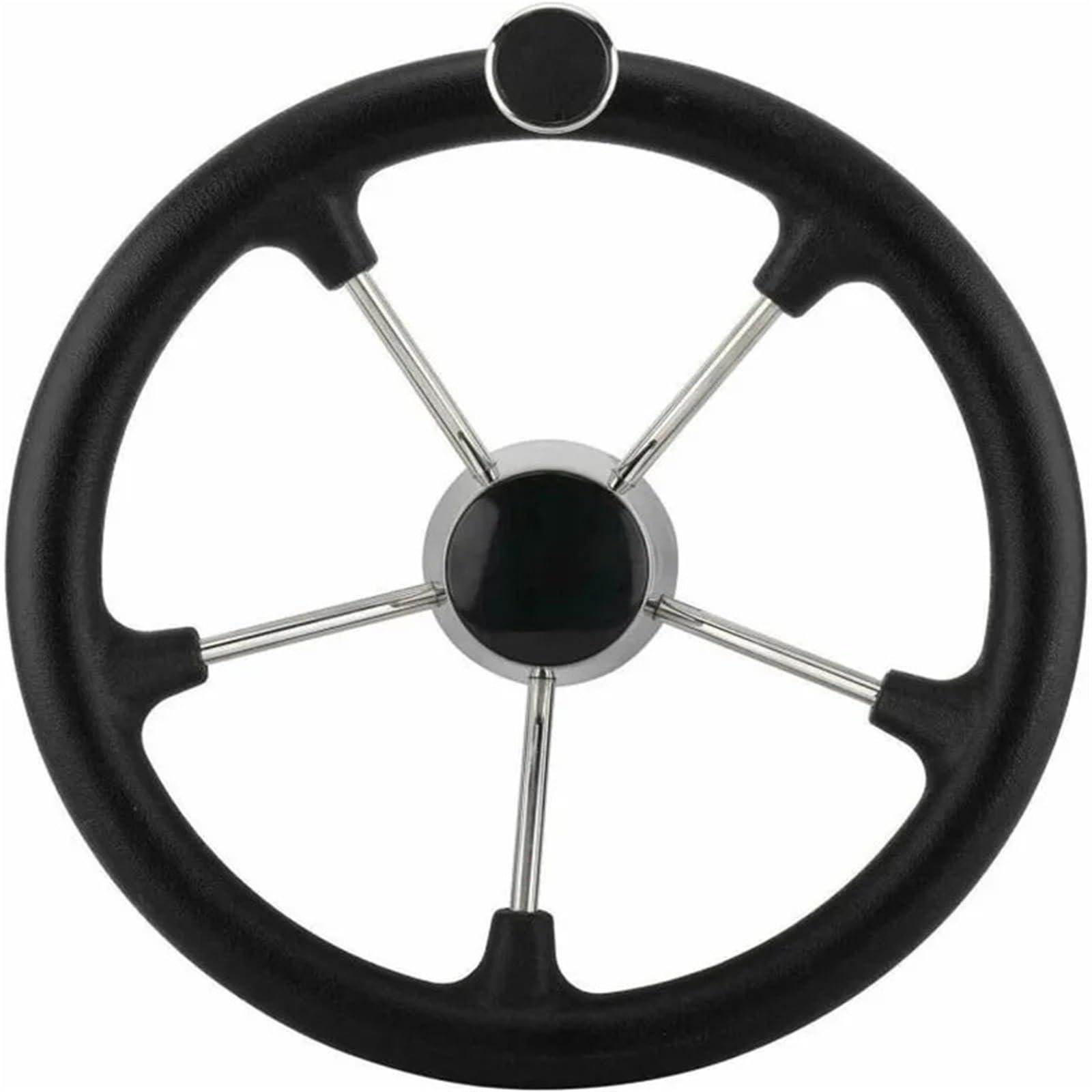 Boot 304 Edelstahl 13.5'' Lenkrad Schwarz Schaum mit Knopf 5 Speichen Boot 304 Edelstahl 13.5'' Lenkrad Schwarz Schaum mit Knopf 5 Speichen von UDHBJEBQ