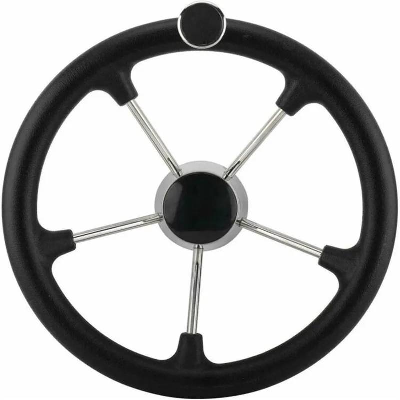 Boot 304 Edelstahl 13.5'' Lenkrad Schwarz Schaum mit Knopf 5 Speichen von UDHBJEBQ