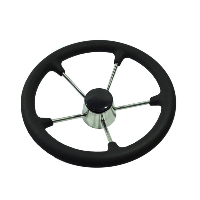 Edelstahl 13-1/2 Zoll Schwarz 5 Speichen Schaum Griff Lenkrad for Boot von UDHBJEBQ