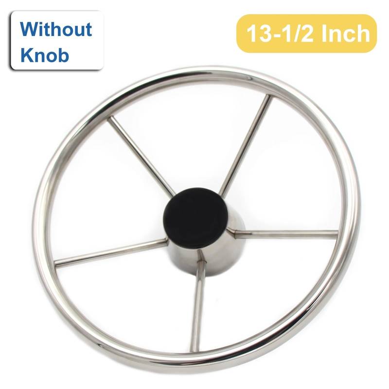 Edelstahl-Lenkung 5-Speichen-Rad mit Knopfgriff Boot Zubehör Fit for Boot(13.5 without knob) von UDHBJEBQ