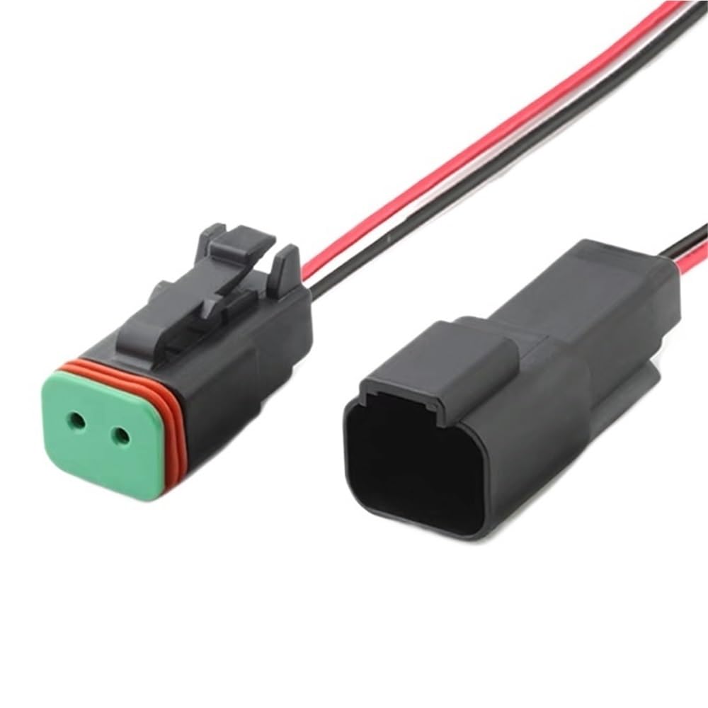 UEGVJIAS Stecker für Sensor 2 3 4 6 8 12Pin Auto DT Serie Stecker Mit Kabel Verbesserte Dichtung Elektrische Stecker Kabelbaum DT06-2S(2P Female and Male) von UEGVJIAS