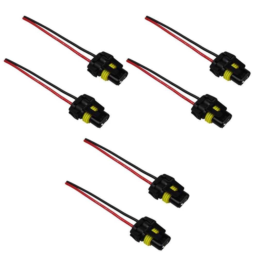 UEGVJIAS Stecker für Sensor 9005 HB3 9006 HB4 Buchsenadapter Kabelbaum Steckdosen Drahtverbinder für Scheinwerfer Nebelscheinwerfer(6Pcs) von UEGVJIAS