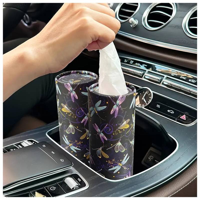 UEGVJKHXB Auto-Gewebe-Halter mit Gesichts-Gewebe-Bulk, Auto-Gewebe-Box Runde Container-Tissue-Schläuche Reise-Gewebe für Auto-Wohnzimmer Zimmer Schlafzimmer Tissue Box Halter-03||2PCS von UEGVJKHXB