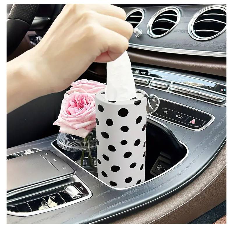 UEGVJKHXB Auto-Gewebe-Halter mit Gesichts-Gewebe-Bulk, Auto-Gewebe-Box Runde Container-Tissue-Schläuche Reise-Gewebe für Auto-Wohnzimmer Zimmer Schlafzimmer Tissue Box Halter-11||2PCS von UEGVJKHXB