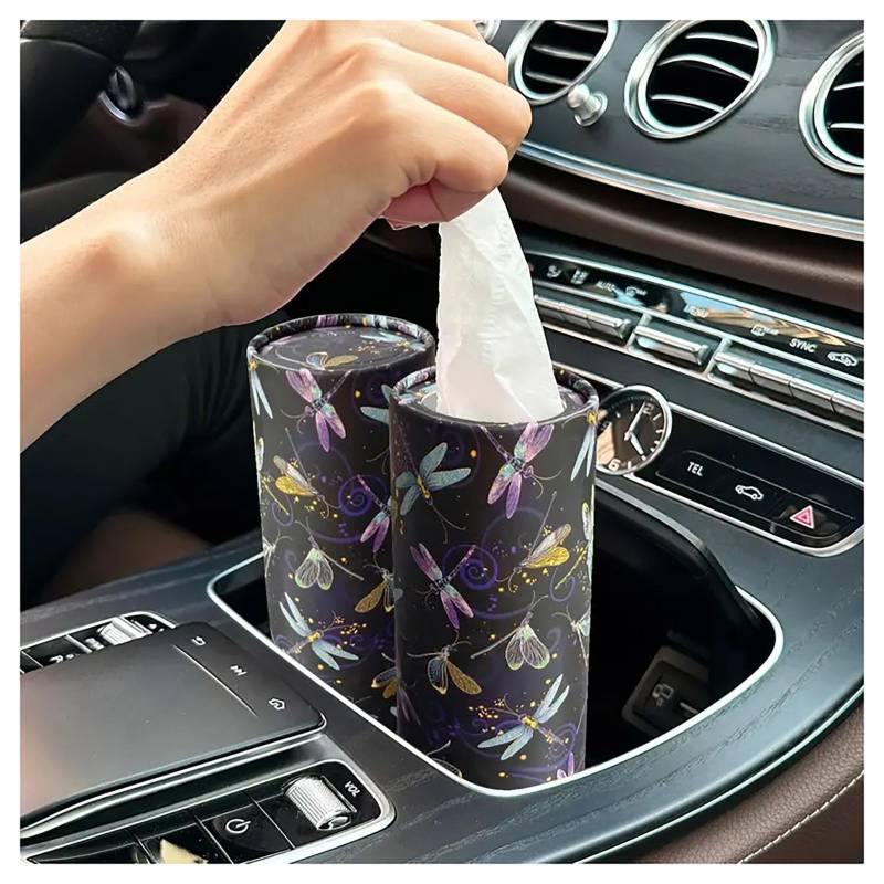 UEGVJKHXB Auto-Gewebe-Halter mit Gesichts-Gewebe-Bulk, Auto-Gewebe-Box Runde Container-Tissue-Schläuche Reise-Gewebe für Auto-Wohnzimmer Zimmer Schlafzimmer Tissue Box Halter-12||4PCS von UEGVJKHXB
