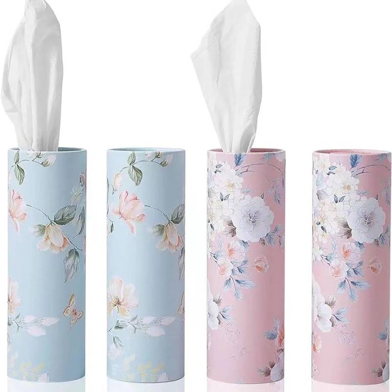 UEGVJKHXB Auto-Gewebe-Halter mit Gesichts-Gewebe-Bulk, Auto-Gewebe-Box Runde Container-Tissue-Schläuche Reise-Gewebe für Auto-Wohnzimmer Zimmer Schlafzimmer Tissue Box Halter-14||4PCS von UEGVJKHXB