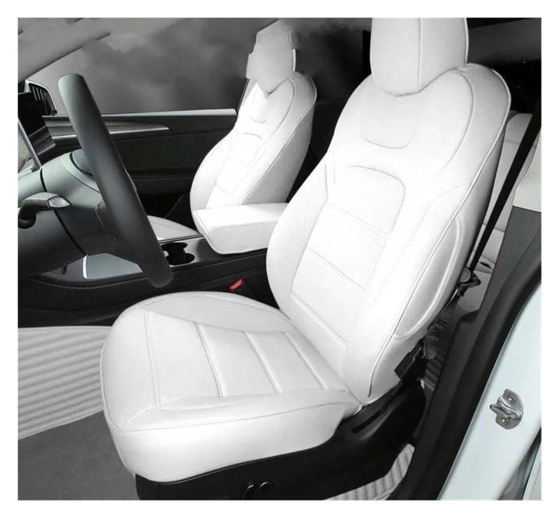 Auto Sitzbezug 5 Sitze Abdeckung Für Tesla Für Modell 3 Für YXS 8 Grade Anti Fouling Leder Weiß Voll Surround Lösungsmittel Freies Auto Innen Zubehör Auto Schonbezüge(White New,Half Surround) von UFITIDU