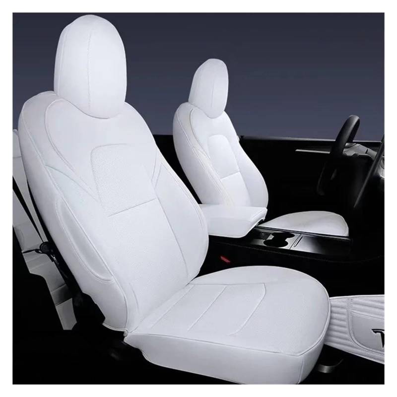 Auto Sitzbezug 5 Sitze Abdeckung Für Tesla Für Modell 3 Für YXS 8 Grade Anti Fouling Leder Weiß Voll Surround Lösungsmittel Freies Auto Innen Zubehör Auto Schonbezüge(White OEM,Full Surround) von UFITIDU
