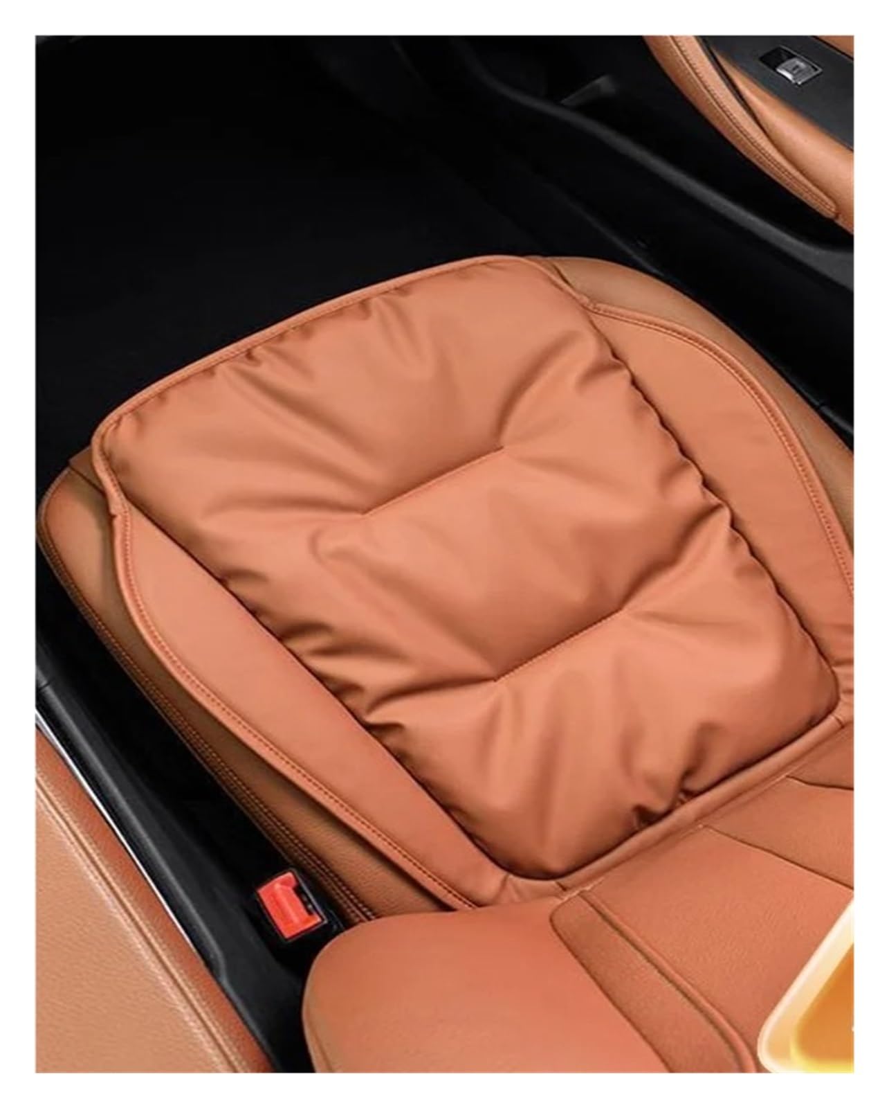 Auto Sitzbezug Autositzbezug Vordersitz Schutzkissen Weiches PU-Leder Rückenpolster Anti-Rutsch-Innenstuhlmatten Für Tesla Für Modell Y Für Modell X Auto Schonbezüge(Ochre Brown) von UFITIDU