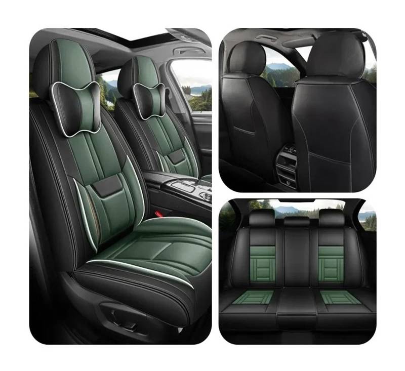 Auto Sitzbezug Autositzbezug-Zubehör Für Toyota Hilux Für Corolla Für Yaris Für Chr Für Rav4 Auris 2024 2023 2022 2021 2020 2019 2018 2017 2016 2015 Auto Schonbezüge(Black Green Luxury) von UFITIDU