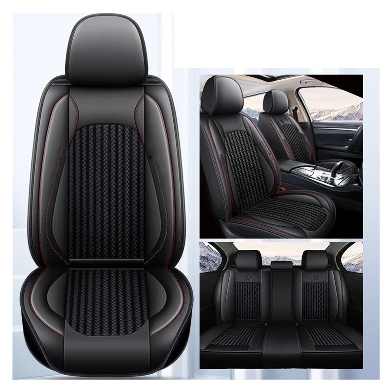 Auto Sitzbezug Für 3er-Serie, Für X1, Für X3, Kunstleder, Autositzbezüge, Eisseide, Wasserdicht, Autositzschutz, Universelles Innenzubehör Auto Schonbezüge(Black 01) von UFITIDU