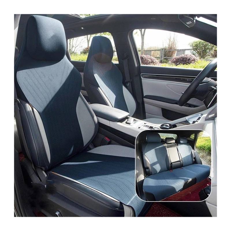 Auto Sitzbezug Für BYD Song Plus PRO Hohe Auto Auto Sitzkissen Abdeckung Vier Jahreszeiten Universal Halb Paket Sitz Luftfahrt Drehen Pelz Auto Schonbezüge(Blue Set) von UFITIDU