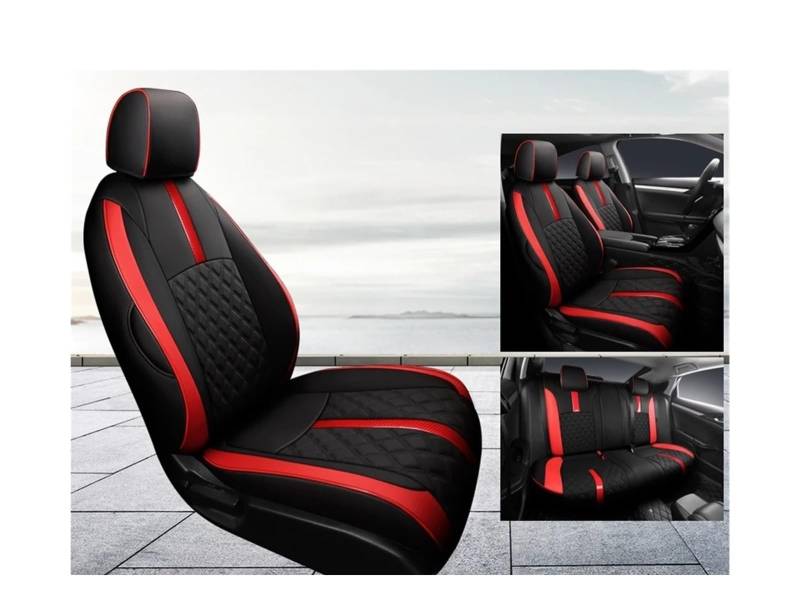 Auto Sitzbezug Für Civic 2016 2017 2018 2019 2020 2021 2022 2023 2024 Wählen Sie Maßgeschneiderte Autositzbezüge Der 11. Generation, Auto-Styling-Zubehör Auto Schonbezüge(Black red 2022) von UFITIDU